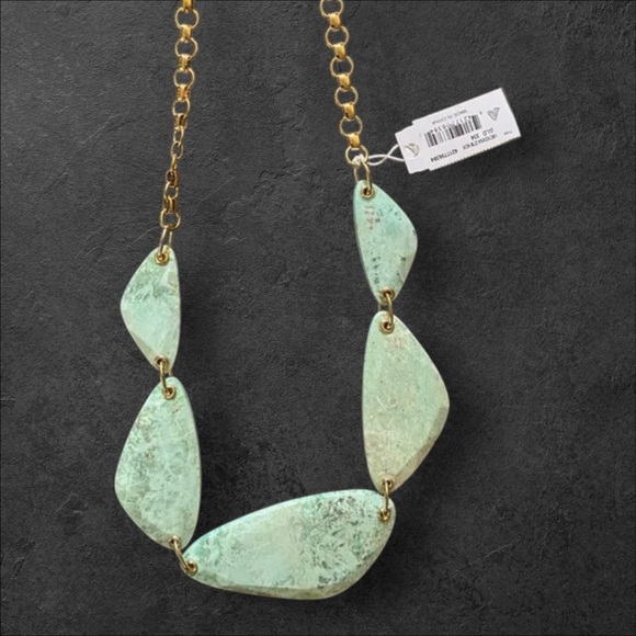 Kendra Scott Jewelry - Kendra Scott McKenna Gold Necklace in Sea Green Chrysocolla NWT 3082